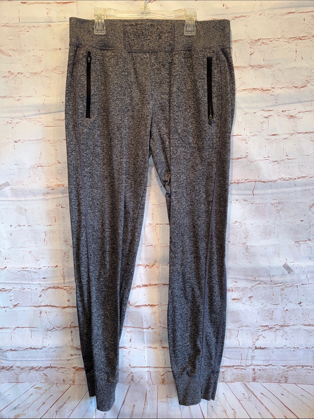 Zella Med Heather Gray Performance Jogger Pants zip pockets wide waistband cozy